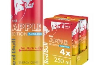Red Bull Apple Edition Sugarfree Fuji Apple & Ginger Energy Drink 250ml 4 Pack