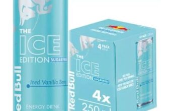 Red Bull Ice Edition Sugarfree Iced Vanilla Berry Energy Drink 250ml 4 Pack