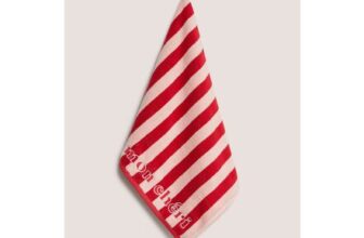 Red Stripe Mon Cheri Hand Towel
