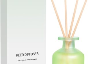 Reed Diffuser – Jasmine Lily 3.38oz (100ml) 1 Pack Essential Oil Reed Diffuser Set with 8 Sticks, Long Lasting Fragrance for Home, Bathroom, Bedroom, Room, Decor