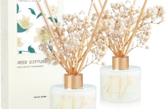 Reed Diffuser Set, 5.28 oz (150ml) Melon Scent Diffuser 2 Packs with 16 Sticks Long Lasting Fragrance for Home, Bathroom, Room Decor