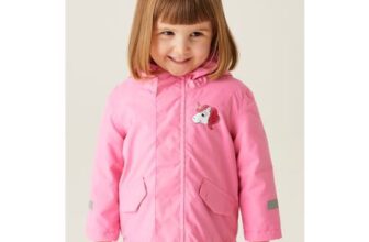 Regatta Pink Multi Kids Rainy Day Waterproof Insulated Jacket (6-72 Months)