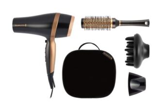 Remington Hair Dryer Gift Set with Concentrator, Diffuser, 2000W D6960GP