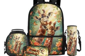 Renewold Giraffe 4-Piece Kids Backpack Set with Lunch Box