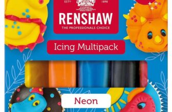 Renshaw Neon Colours, Just Roll With It Fondant Icing Multipack, 5 x 100 g (Pack of 1) – Vegan Friendly