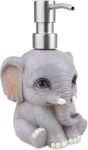 Resin Soap Dispenser with Rust Proof Pump, Durable Elephant Shape Design Soap Hand Dispensers, Refillable Liquid Hand Lotion Bottle, Washing Up Liquid Dispenser for Bathroom, Bedroom and Kitchen