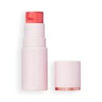Revolution Marble Blush Stick, Cream-to-Powder, Rosy, Vegan Cruelty-Free, 4.5g