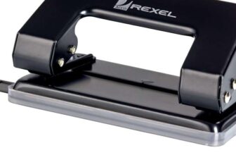 Rexel Student 2 Hole Punch, 8 Sheet Capacity, Adjustable Guide Bar, Metal, Assorted Colours, 62061