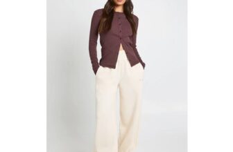 Rib Button through Long Sleeve Top