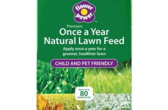 Richard Jackson Flower Power Once a Year Lawn Feed, Natural Lawn Fertilizer, Professional Formula, 80 Square Metre Coverage