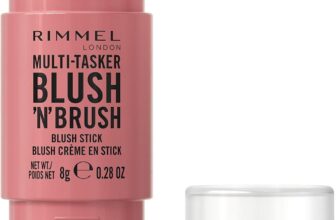 Rimmel Multi Tasker BlushNBrush, Dual-Ended Blush Stick with Built-in Brush, Cream-to-Powder Formula for a Smooth, Weightless Finish, Cotton Candy, 8g