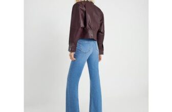 River Island Womens Flared Jeans Blue High Rise Relaxed Denim