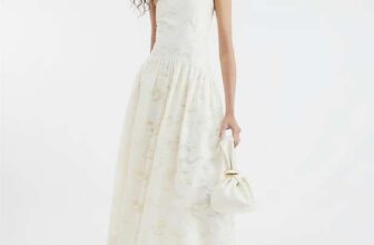 River Island Womens Midi Dress Cream Sleeveless Bandeau (UK8/12/18)