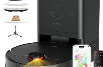 Robot Vacuum Cleaner with Mop, 7000Pa Super Suction,180min runtime,3.5L Self Empty Station,Lidar Navigation,APP Remote Voice Control,for Floors Carpets Pet Hairs,UR3