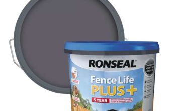 Ronseal Fence Life Plus 9Ltr Slate Shed & Fence Paint (1421X) (Free C&C only)