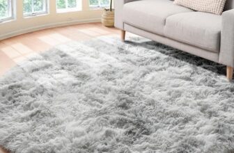 Round Rugs for Bedrooms Fluffy Living Room Circle Area Rug Soft Shaggy Carpet for Kids Room Floor Mat (Grey white, 160cm)