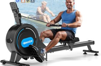 Rowing Machine, DMASUN Upgrade Magnetic Rowing Machines for Home Gym with 16/32 Levels Quiet Resistance – 350LB Capacity Rower Machine with App Compatible & Comfortable Seat, Double Slide Rail