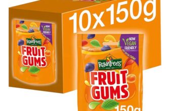 Rowntrees Fruit Gums Sweets Sharing Bags, Vegan Friendly, 10 x 150 g – S&S £9.50