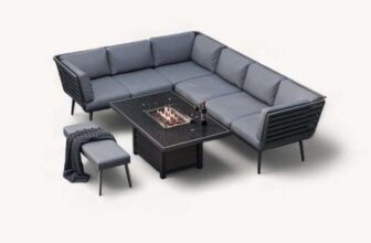 Royal Craft Mayfair 8-Seater Corner Fire Pit Lounging Set 2 Options – Sold by Royalcraft