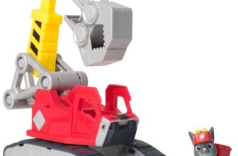 Rubble & Crew Chargers Mega Power Crane Toy Truck with Charger Figure and 2 Detachable Tools