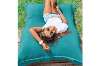 Rucomfy Indoor/Outdoor Giant Squashy Squarbie Turquoise Beanbag