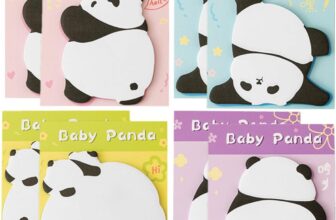 RuiChy 8 Pack Baby Panda Sticky Notes, 4 Styles 240 Sheets Cute Pandas Sticky Notepads Flags Index Tabs Self-Stick Memo Pads Page Markers Cartoon Animal Reminder Note Pads for Home Office School