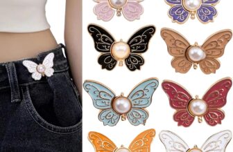 RuiChy 8PCS Pants Clips to Tighten Waist Adjustable Metal Butterfly Waist Tightener for Jeans/Skirts Reusable Trousers Tightening Clips with Plastic Case No Sewing Sweaters Clothing Accessories