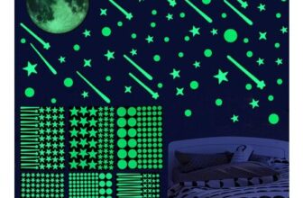 RuiChy Glow-in-the-Dark Wall Stickers, 691-Pcs Stars Moon Meteors