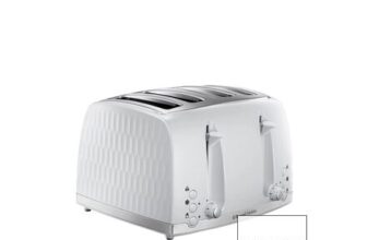 Russell HobbsHoneycomb 4 Slice White Plastic Toaster