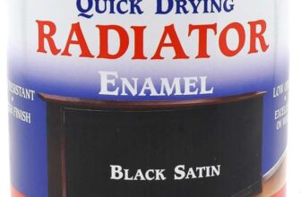 Rustins Quick Drying Radiator Enamel Satin, 250ml, Black