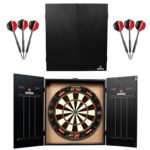 Ruthless Home Dart Board Centre Including Cabinet, Dartboard and 2 Sets of Darts (USB), LED Light Options – Sold by Darts Corner / FBA