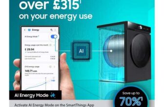 SAMSUNG Series 5 AI Energy WW10FG5U34AEEU WiFi-enabled 10 kg 1400 Spin Washing Machine – White