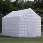 SAYOK Inflatable Nightclub Cube Party Tent with Air Blower, 5.4×4.5×4 5mH Portable Disco LED Lgith House for Birthday Wedding Christmas Raves Dance Floor Yard Party (White)
