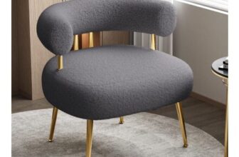 SEYNAR Mid-Century Sherpa Boucle round Accent Chair for Small Spaces