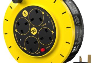 SLx Extension Lead 5m 4 Socket Extension Reel Heavy Duty Extension Cable Thermal Cut Out