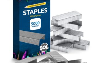 SOL 5000 Bulk Supply 26/6 Staples Durable Steel Anti-Jam and Multipurpose Design, Compatible with Standard Staplers, Use for Office, Home and School Paper Binding