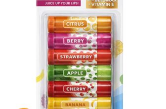 SOL 7pk Womens Lip Balm Set Flavoured Moisturiser for with Beeswax & Vitamin E – Fruit Lipbalm for Girls and Teens, Moisturising Balms Multipack Sticks for Dry and Chapped Lips for Daily Use & Gifting