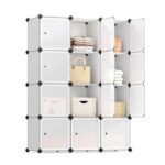 SONGMICS 12-Cube Shoe Storage Unit with Doors, White