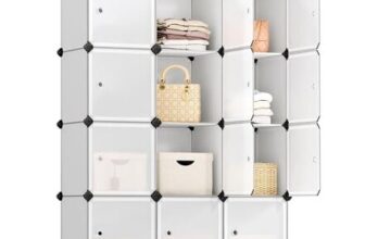 SONGMICS 12-Cube Shoe Storage Unit with Doors, White