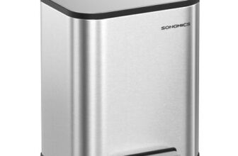 SONGMICS 20L Steel Pedal Bin, Soft-Close Lid, Inner Bucket