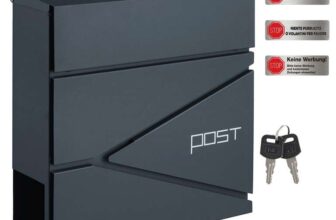 SONGMICS – GMB051G02 – Wall Mounted Post Box with Newspaper Holder (Anthracite Grey) Dispatched and sold by SONGMICS HOME UK