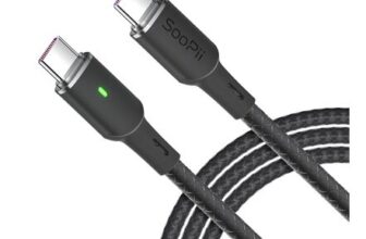 SOOPII 100W PD USB-C to USB-C Cable, 6.6ft LED Indicator