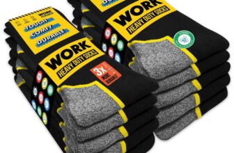 SOXCO 10 Pairs Mens WORK Socks Black Crew Length sizes 3 to 15