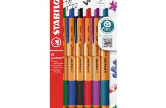 STABILO pointball – Ballpoint Pen – Pack of 6 – Red, Blue, Black, Green, Turquoise, Lilac