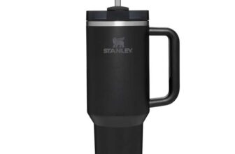 STANLEY 1913 Quencher H2.0 Flowstate Tumbler 1.2L Cold for 11 Hours Iced for 48 Hours Metal Water Bottle with Straw, Handle and Lid Black