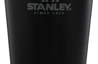 STANLEY Adventure Stacking Beer Pint 0.47L – Travel Mug Keeps Drinks Cold for 4 Hours – Stainless Steel Thermal Cup – Stacks Infinitely – Double Wall Vacuum Insulation – Dishwasher Safe – Matte Black
