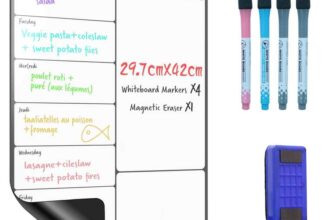 SURFOU Magnetic Whiteboard for Fridge A3, Weekly Planner Dry Wipe Board