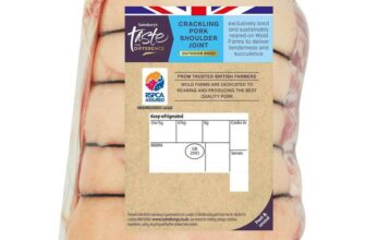Sainsburys British Fresh Outdoor Bred Pork Shoulder Joint, Taste the Difference (Approx 1.4kg) 1kg – £5.33