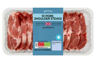 Sainsburys British Pork Shoulder Steaks x10 – 1.2kg (Nectar Price)