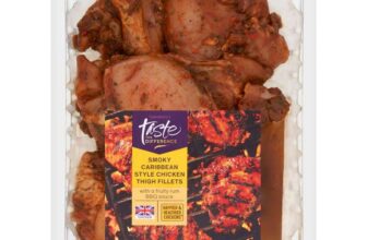 Sainsburys Smoky Caribbean Style Chicken Thigh Fillets, Taste the Difference 400g – Nectar Price